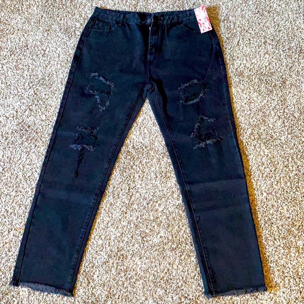 Black ripped jeans ( new) unused brand new